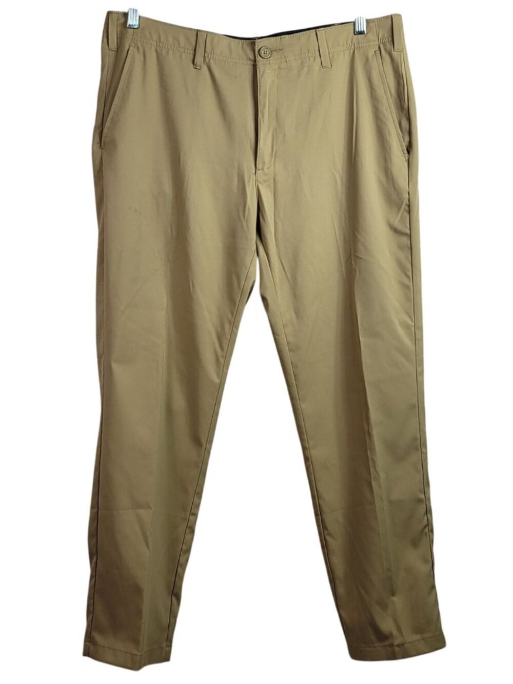 BCG Academy Sports Men Golf Pants Khaki 34W Wicking Flat Front Pockets Zipper